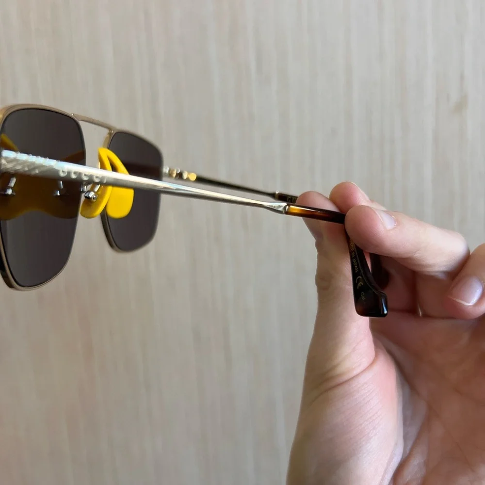 Gucci Gold and Yellow Sunglasses GG0743S - Picture 4 of 8